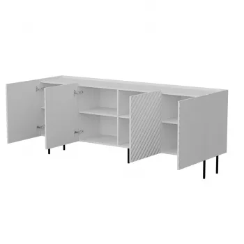 Kumode Cama LUCCA 4D, 200x40x80 cm, balta, kokskaidu plātne, 16 mm rāmis