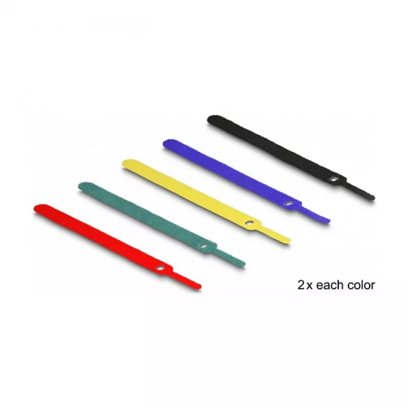 Āķa un cilpas kabeļu saite DeLOCK 19076 150x12mm Daudzkrāsainas 10 gab. komplekts