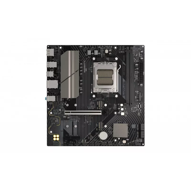 Mātesplate Sapphire B650M-E (AMD B650) micro ATX, Socket AM5, DDR5, 2x DIMM, 96GB, 2x M.2 (PCIe5/4), 4x SATA III, 2.5Gb LAN
