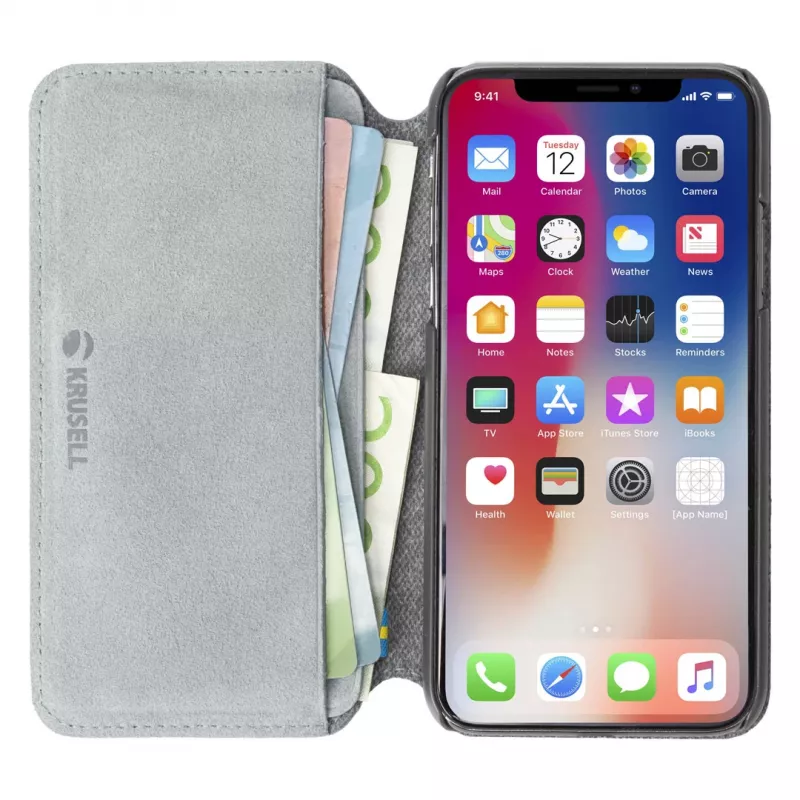 Folio maciņš Krusell Broby 4 Card SlimWallet iPhone XS Max