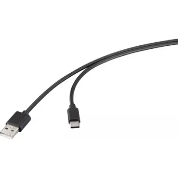 Renkforce USB kabelis USB 2.0 USB-A spraudnis, USB-C® spraudnis 2,00 m melns RF-6830422 (RF-6830422)