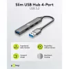 Goobay USB centrmezgls 74456 Type-A 5000 Mbit/s Gaiši pelēks