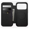 Ādas grāmatiņveida tālruņa vāciņš Nomad Modern Leather Folio iPhone 17 Pro — brūna, der 6,3 collu (16 cm) ekrānam, 4 karšu kabatas