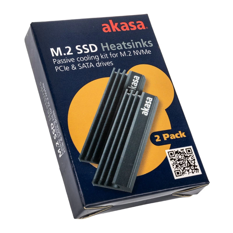 Akasa A-M2HS01-KT02 datora dzesēšanas sistēma, cietvielu diska siltuma izkliedētājs/radiators, melns 1 - 2 (A-M2HS01-KT02)