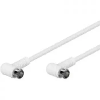 Wentronic Goobay SAT leņķiskais savienojuma kabelis, F-Quick, 100% ekranēts, balts, 1,5 m - F-spraudnis (Quick) 90° F-spraudnis (Quick) 90° (67341)