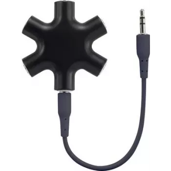 SpeaKa Professional SP-7870556 kabeļa saskarnes/dzimuma adapteris 3,5 5x 3,5 melns (SP-7870556)