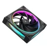 Korpusa ventilators DeepCool FL12 120 mm, PWM, 500–2150 RPM, 55 CFM, 2.82 mmH2O, FDB, multi-LED, melns