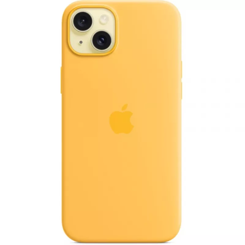 Silikona maciņš Apple iPhone 15 Plus MagSafe oranžā krāsā