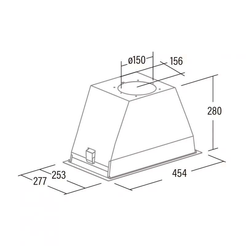 Pie sienas stiprināms tvaika nosūcējs CATA 02030408 — platums 492 mm, 645 m³/h, metāla tauku filtri, LED apgaismojums