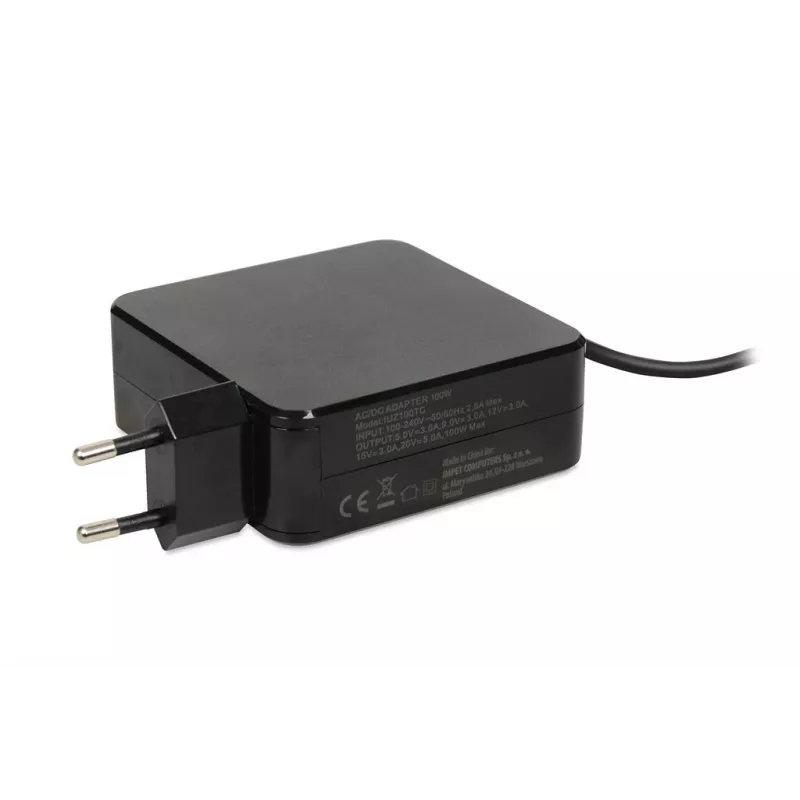 Strāvas adapteris IBOX IUZ100TC 19V 3.42A (100W) USB-C izeja, 2 m kabelis, melns