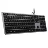 Satechi plāns W3 tastatūra USB-C ar ciparu paneli (pelēka)