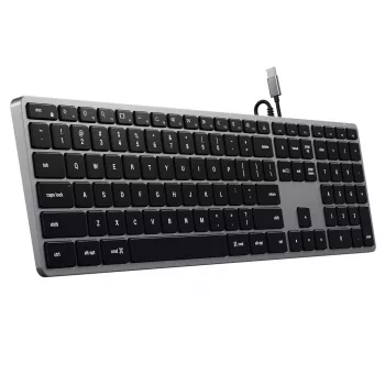 Satechi plāns W3 tastatūra USB-C ar ciparu paneli (pelēka)