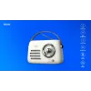 Portatīvais radio SAVIO RS-02 — analogais FM skaņotājs, Bluetooth 5.3, USB barošana, 3 W, balts