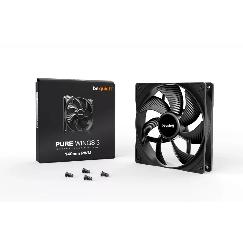 be quiet! Pure Wings 3 140mm PWM datora korpusa ventilators 14 cm melns 1 gab.