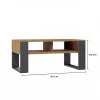 top e shop Modern kafijas galdiņš 90×58×50 cm, antracīta krāsas rāmis, matētas Artisan ozola plaukti