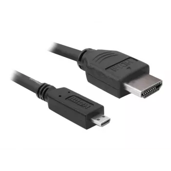 DeLOCK - Video- / Audio kabelis - HDMI - 32 AWG - HDMI, 19 kontaktu (vīrišķais) - 19 kontaktu Micro-HDMI (vīrišķais) - 3 m (82663)