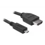 DeLOCK - Video- / Audio kabelis - HDMI - 32 AWG - HDMI, 19 kontaktu (vīrišķais) - 19 kontaktu Micro-HDMI (vīrišķais) - 3 m (82663)
