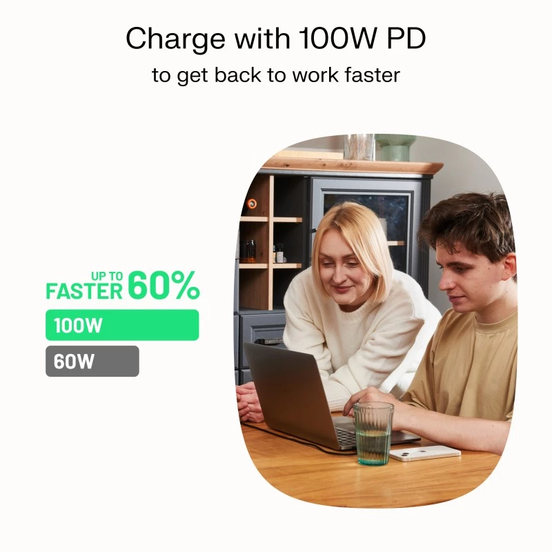 Kabelis USB-C-USB-C PowerStream 100W pīts 1,2m balts