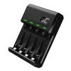 Baterijas lādētājs zaļa Cell GC VitalCharger USB, 4 slotu, AA/AAA, darbināms ar USB, melns