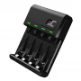 Baterijas lādētājs zaļa Cell GC VitalCharger USB, 4 slotu, AA/AAA, darbināms ar USB, melns