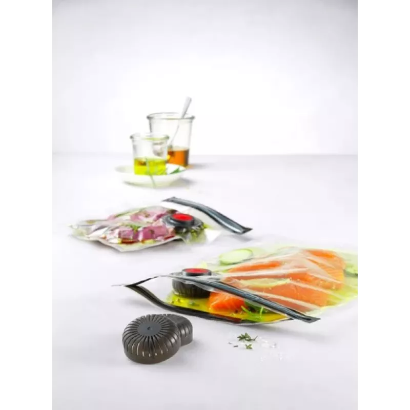 Vakuumēšanas kastes ZWILLING 36807-007-0, plastmasas taisnstūrveida pārtikas trauks, 1,1 l & 2,3 l, hermētiski noslēdzams vāks, noņemams, caurspīdīgi balts
