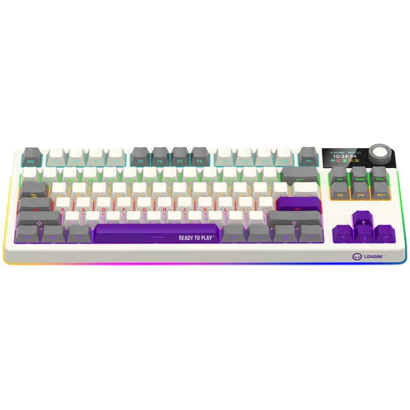 LORGAR KBP70TKLW, bezvadu TKL mehāniskā spēļu tastatūra Pro, bēša, EN izkārtojums