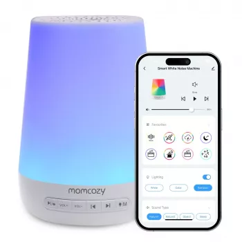 Momcozy WN02 LED nakts gaisma ar balto troksni, Wi-Fi, Alexa, USB-C