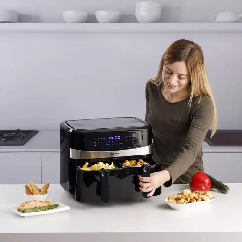 Taurus Air Fry Digital Duo Double 9 L 2200 W karstā gaisa fritieris Melns