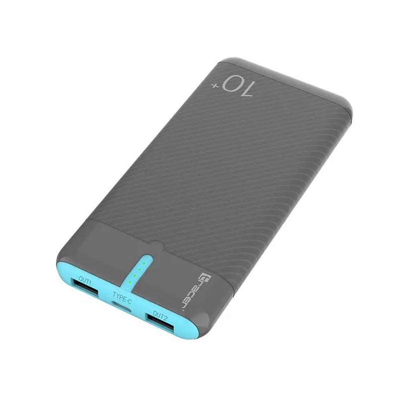 PowerBank EnerGo 10000mAh pelēkzils