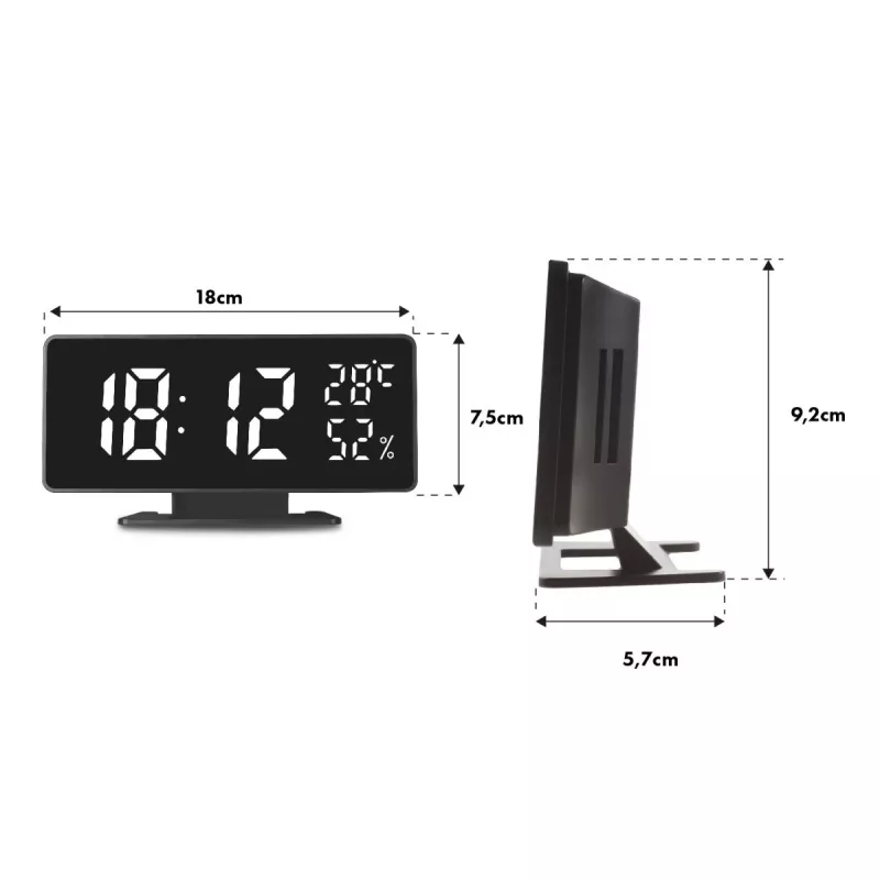 Digitālais LED modinātājs GreenBlue GB395 ar temperatūras displeju