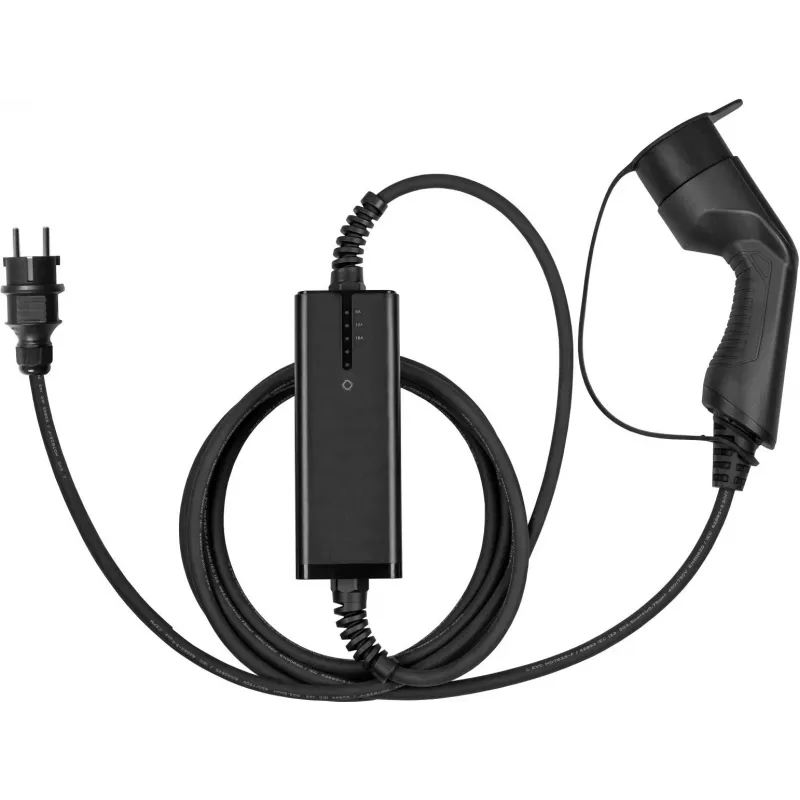 kabelmeister Typ 2 Ladegerät mit geradem Schutzkontakt-Stecker, für Elektro- u. Hybridfahrzeuge, 3,6kW, schwarz, 5m (EVPC-01)