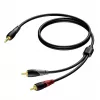 Stereo 3,5 mm ligzdas spraudnis–2 × RCA (Cinch) spraudnis kabelis Procab 3 m