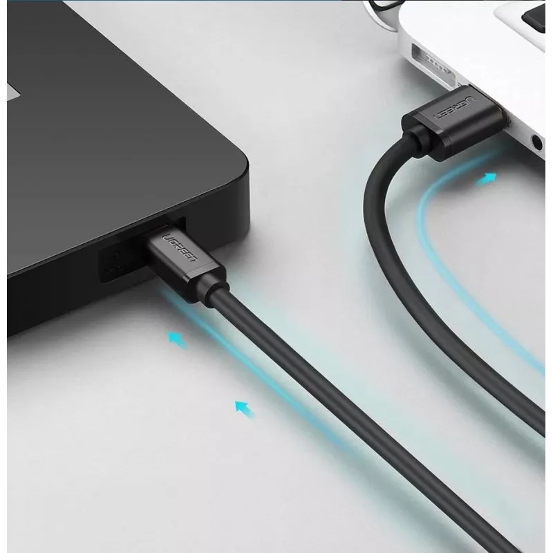 USB kabelis UGREEN US132 Mini-USB 1 m — melns, 480 Mbit/s, ātra uzlāde