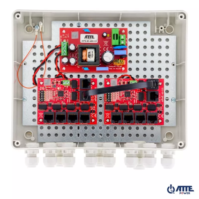 Āra PoE komutators ATTE IP-9-11-L2 10 portu — modelis 16806, āra Power over Ethernet