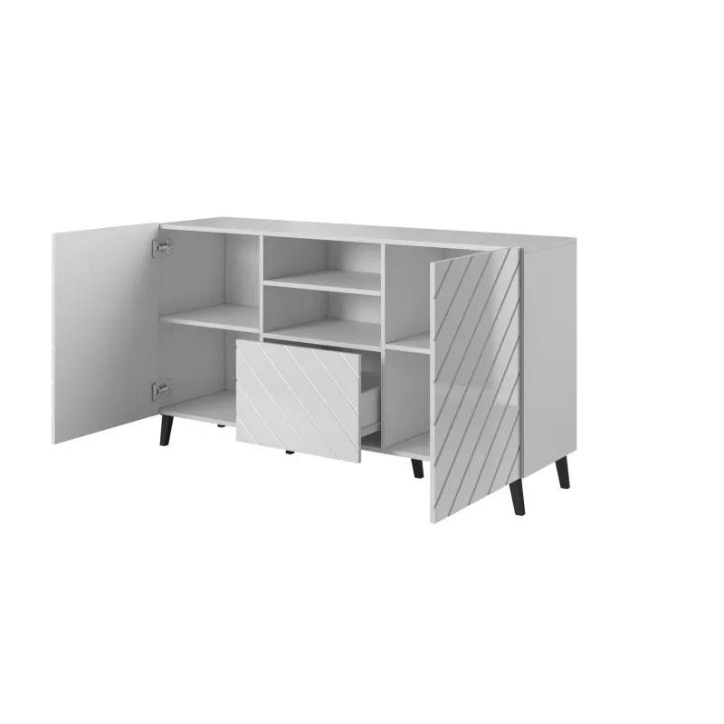 ABETO kumode 150x42x82 balts glancēts