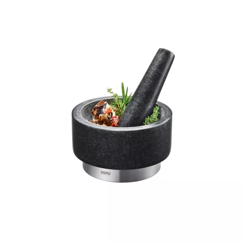 Piesta GEFU 35300 melna nerūsējošais tērauds granīts 14 cm