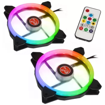 RAIJINTEK IRIS 14 Rainbow RGB LED ventilators 140mm, 2 gab. komplekts ar kontrolieri