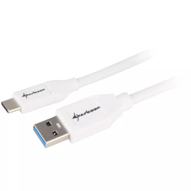 USB 3.2 Gen 2 kabelis, USB-A Plug > USB-C Plug (Balts, 1 Meter)