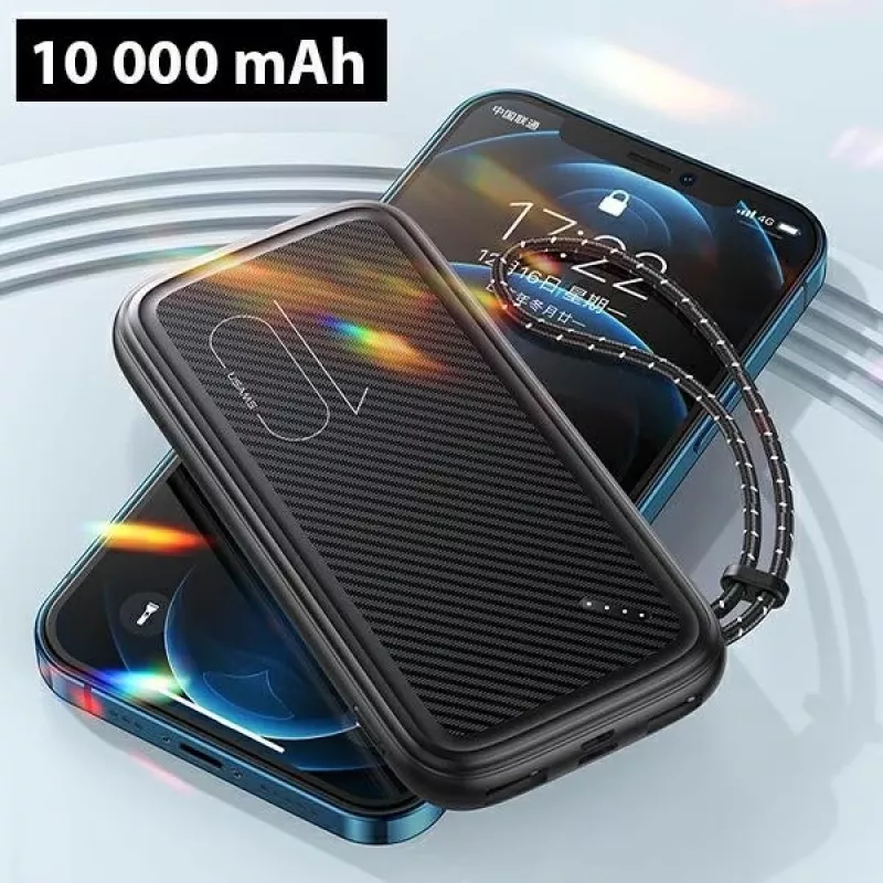 Pārnēsājams ārējais akumulators USAMS PB56 10000mAh 2xUSB / USB-C / MicroUSB ātrā uzlāde