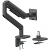 Monitora kronšteins DIGITUS Single, skava, līdz 49 collām (124,5 cm), 20 kg, VESA 75x75–100x100, slīpums -20° līdz 50°, augstumā regulējams, melns