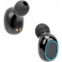 Manhattan Bluetooth ievietojamās austiņas, melnas, mikrofons, integrētās vadības ierīces, sviedru izturīgas, trokšņu izolējošas, 5 stundu lietošanas laiks, maksimālais diapazons 10 m, uzlādes futrālis ar ārējo akumulatoru (1200 mAh), Bluetooth v5.0, komplektā USB-A uzlādes kabelis, 3 gadu garantija
