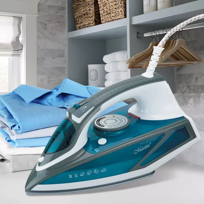 Tvaika gludeklis Maestro MR-304C, 2200 W, balts/zils — tvaika gludeklis mājas lietošanai