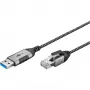 Goobay Ethernet-Cable USB-A 3.0 to RJ45 plāns 5 m - connects router, modem or (74397)