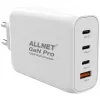Barošanas bloks ALLNET PSU-GaNPD-USB-1A3C-130W — 130W, 1× USB-A, 3× USB-C