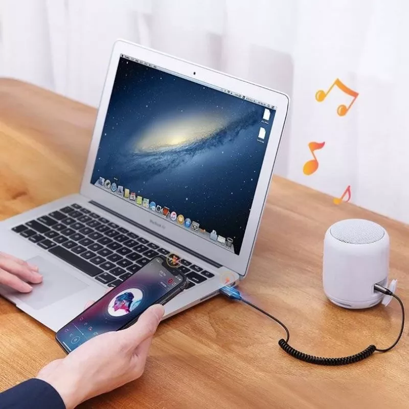 Audio uztvērējs UGREEN CM309 Bluetooth 5.0 USB ar 3,5 mm AUX ligzdu, melns, 20–20000 Hz