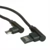 ROLINE USB 2.0 kabelis, leņķveida, A tipa atgriezenisks - Micro B, ST/ST, melns, 0,8 m (11.02.8720)