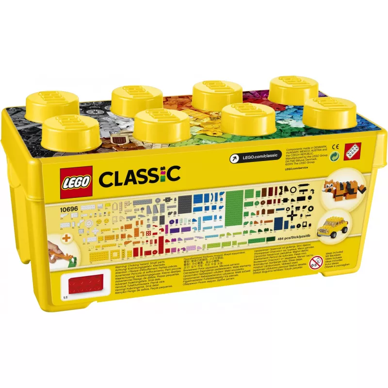 LEGO 10696 Classic Medium Creative Brick Box — viegla rotaļlietu uzglabāšana, krāsainu ķieģeļu būvēšanas komplekts bērniem, zēniem un meitenēm no 4 gadu vecuma