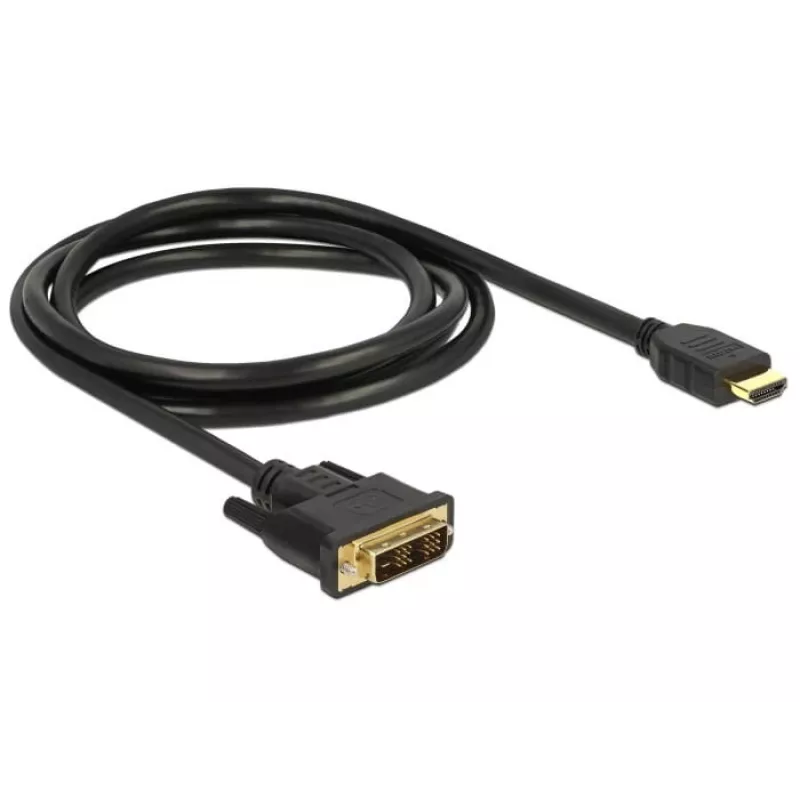 Video kabeļa adapteris DeLOCK 85583 1.5m DVI-D HDMI Type A Melns