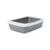 Kaķu tualetes paliktnis Savic IRIZ 42 cm ar apmali — plastmasas kaķu tualetes kaste, 420×310×125 mm, pelēka