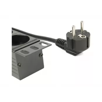 Strāvas sadales bloks GEMBIRD EG-PDU-014 — 8× Type F ligzdas, 16 A, 3 m kabelis, 1U plaukta, 3680 W, melns